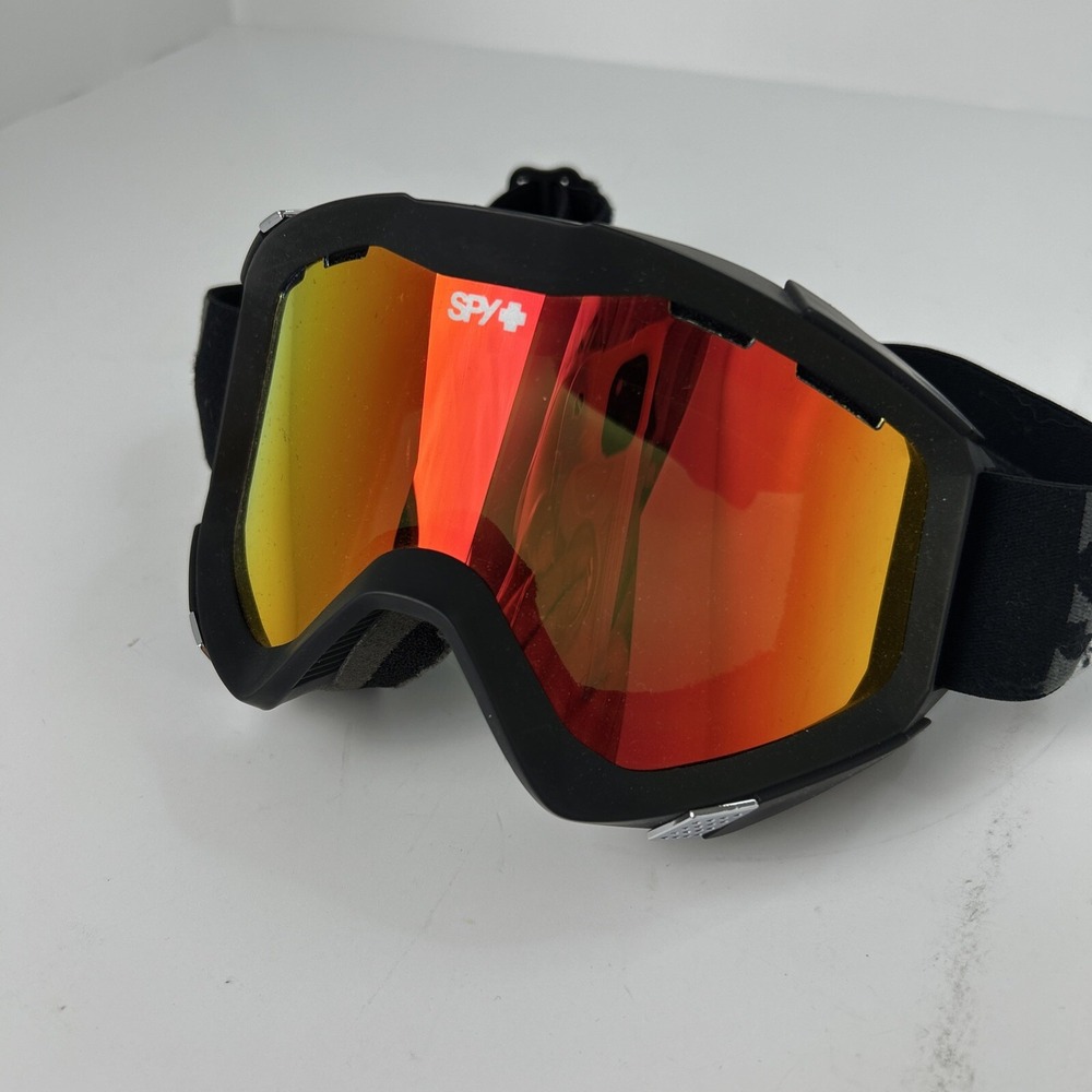 SPY+ Optics Ski Snowboard Goggles Black Orange Motocross Adjustable Strap